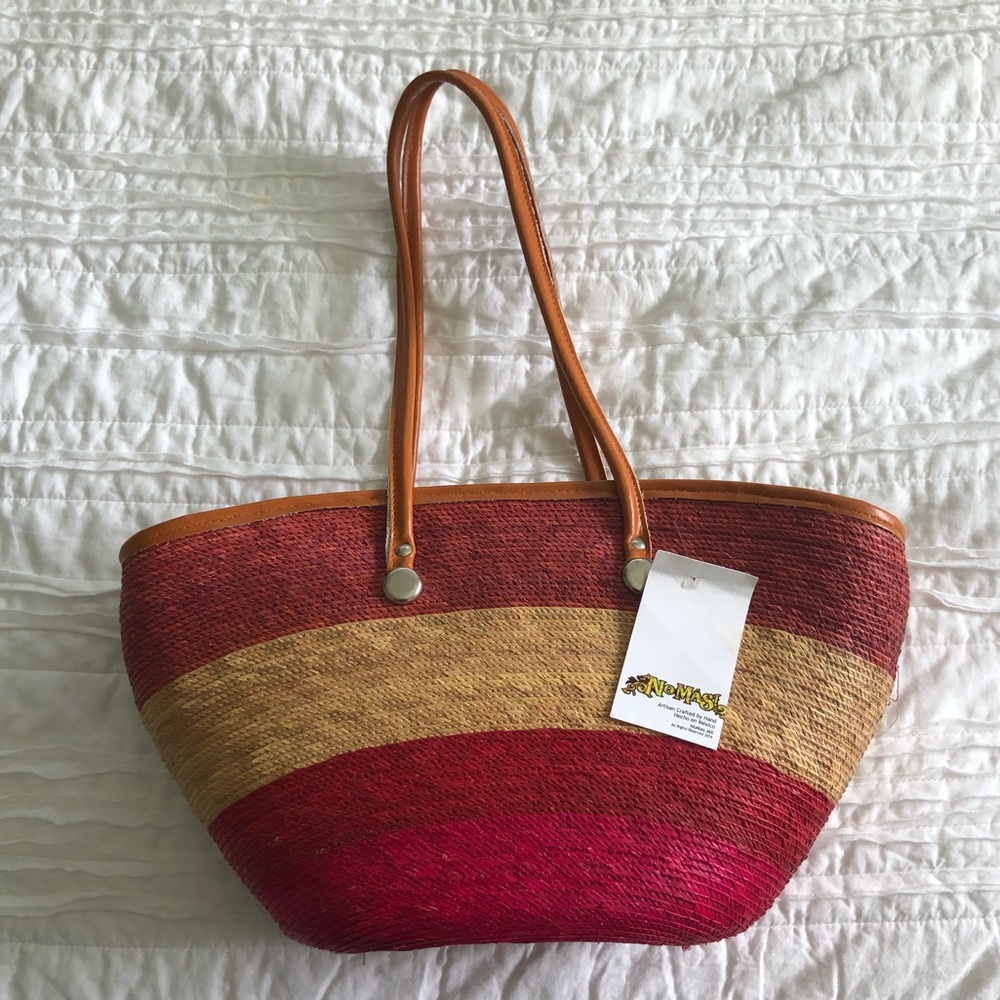 Artisan Crafted Straw Multicolor Mexican Purse